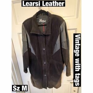 Learsi Vintage black Leather Jacket Has all original tags Sz M